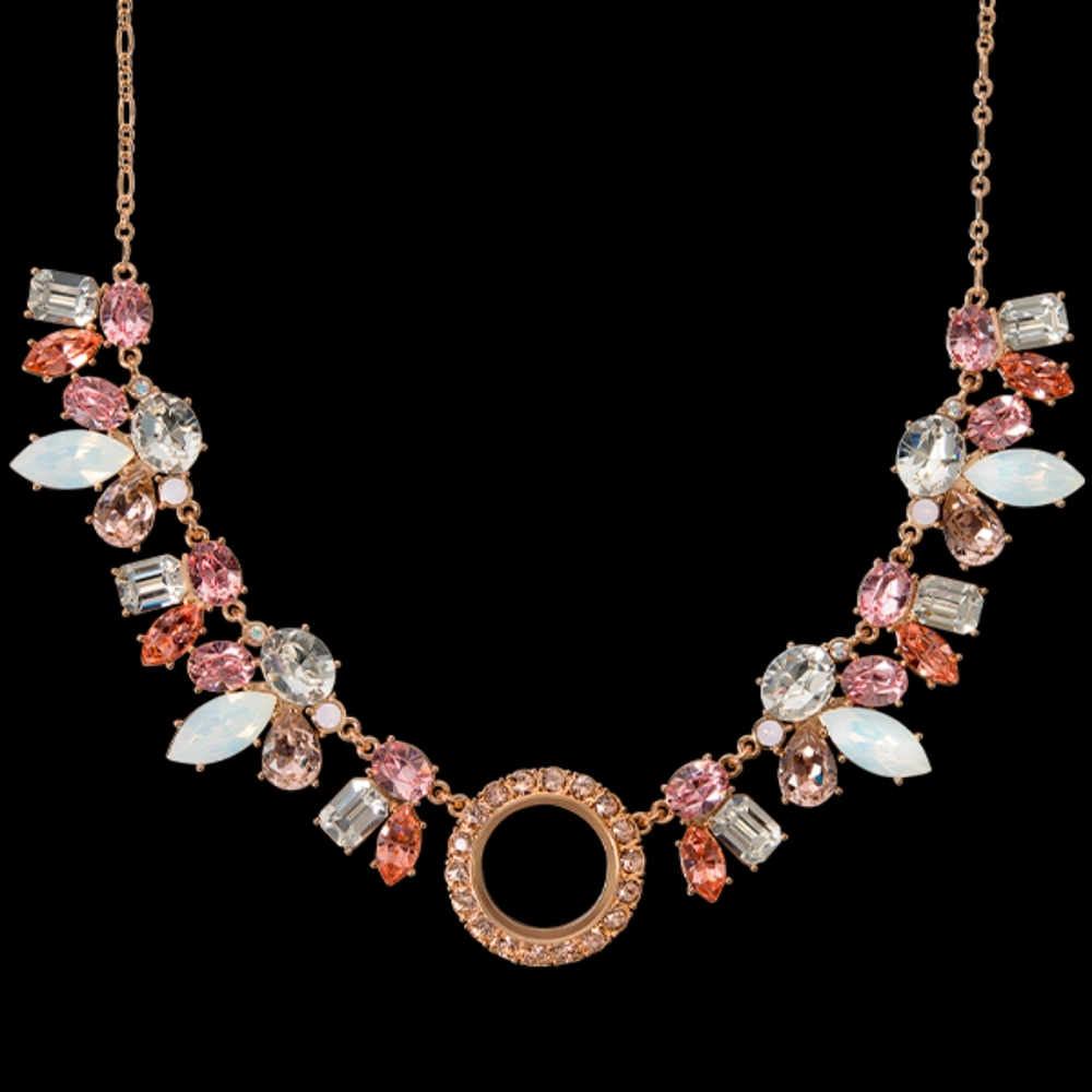 PETITE ROSE GOLD LIVING LOCKET STATEMENT NECKLACE